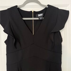 DKNY Black Dress with Ruffle Detail